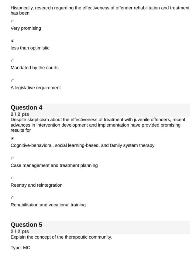 CJUS 650 Quiz 2 Liberty University