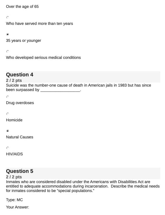 CJUS 650 Quiz 5 Liberty University