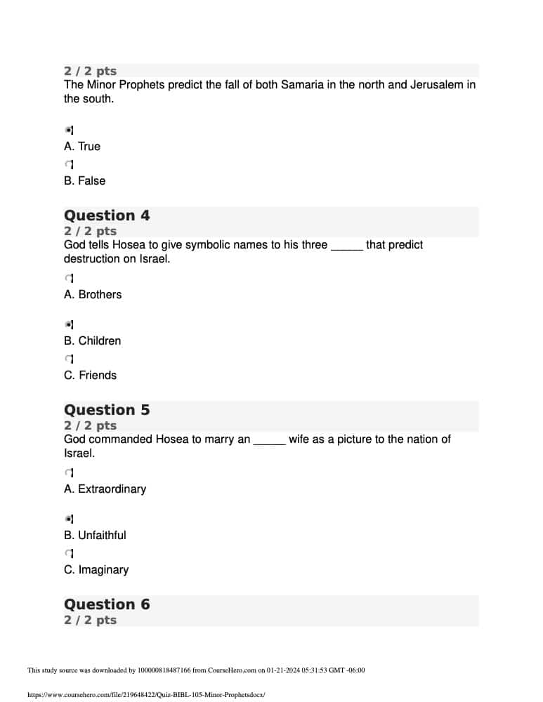 BIBL 105 Quiz 8 Minor Prophets-2